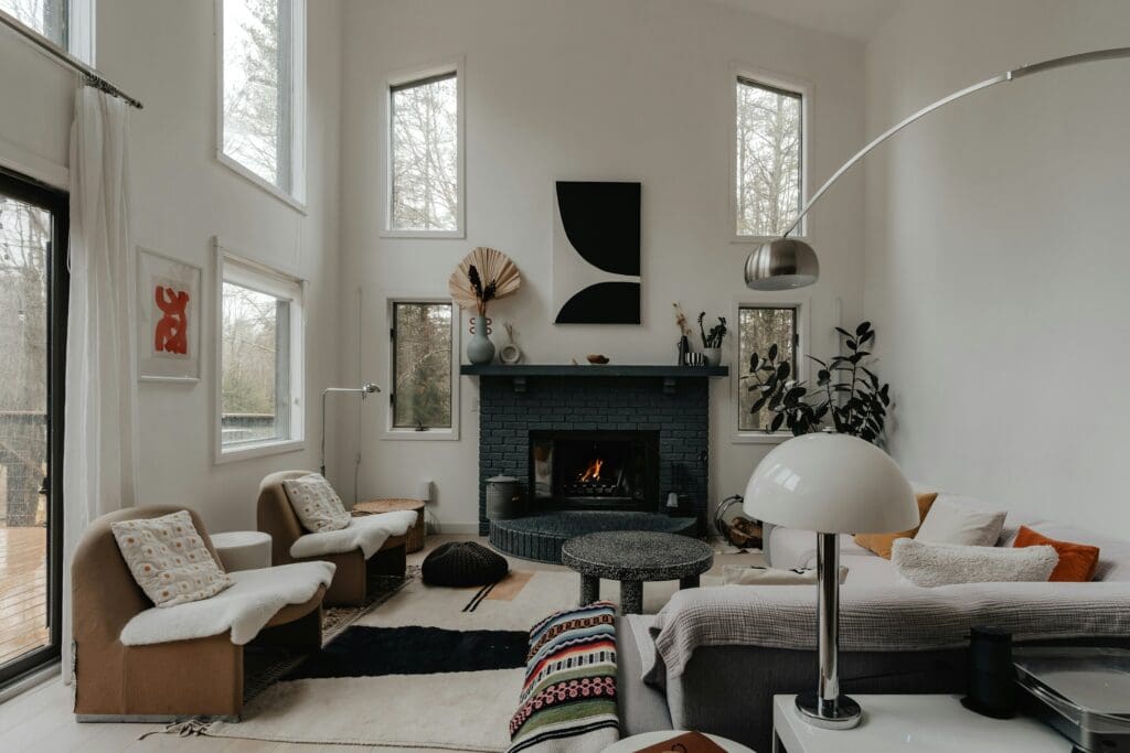 A well-styled living room with neutral tones and comfortable seating, perfect for anyone considering the flexibility of rent to own Raleigh options.