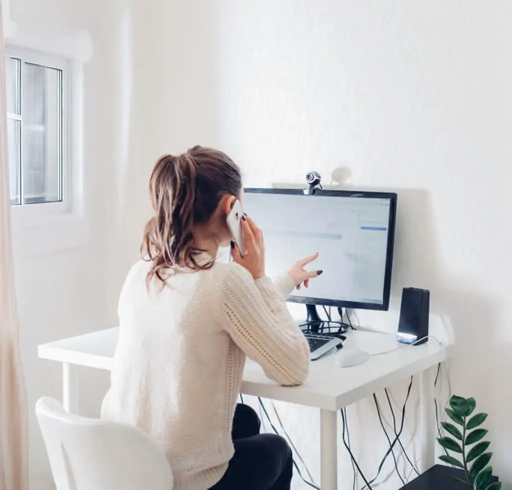 Self-employed professional in Raleigh working from a home office, building equity through a lease-to-own program.