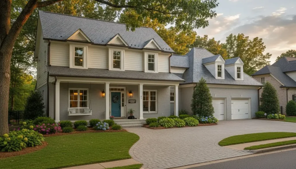 lease to own Charlotte. Exterior of a modern family home.